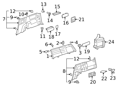 Interior Trim - Quarter Panels for 2012 Toyota FJ Cruiser #0