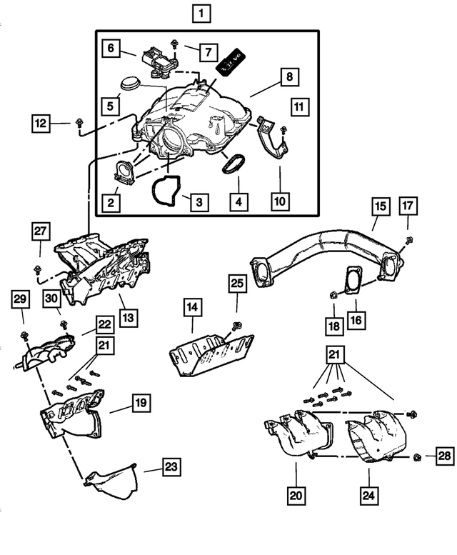 4648918AA - Engine 3.3L Six Cylinder: Intake Manifold Plenum for Mopar Image
