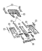 68070914AA - Body Sheet Metal Except Doors: Front Floor Pan Rail, Right for Fiat: 500 Image