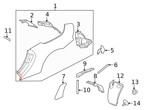 Quarter Panel & Components for 2012 Porsche 911 #0