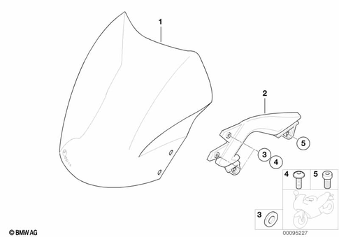 Motorcycle Trim Section, Windshield for 2004 BMW-Motorrad F 650 CS #5