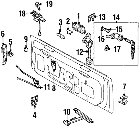 Tailgate for 2002 Honda Passport #0