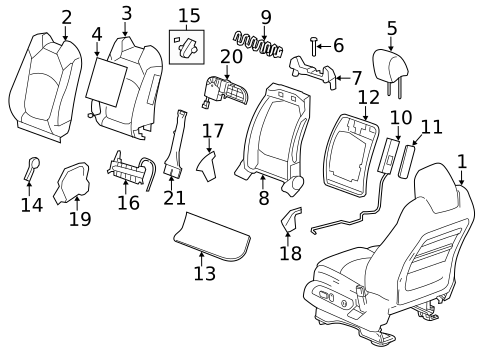 Front Seat Components for 2008 GMC Acadia #4