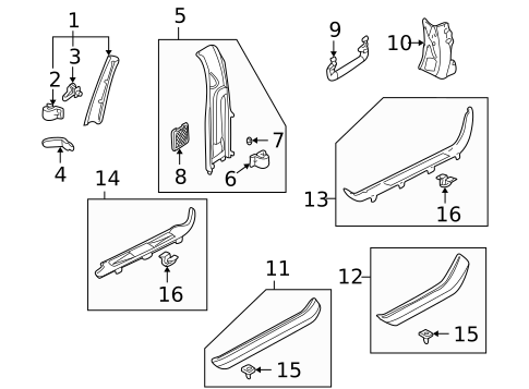 Interior Trim - Pillars for 2007 Saab 9-5 #0
