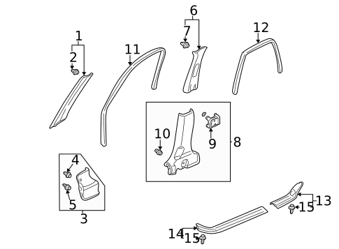 Interior Trim - Pillars for 2005 Honda CR-V #0