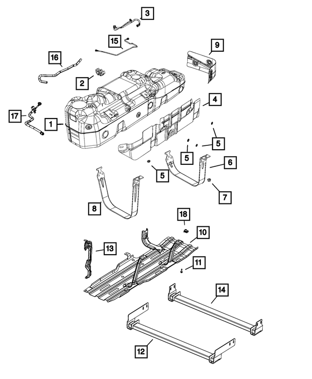 68408877AE - Fuel and Accelerator Pedal: Fuel Tank for Mopar Image image