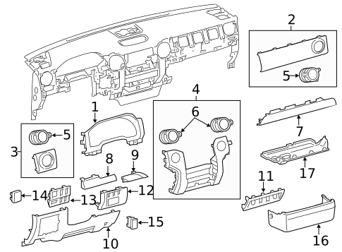 Instrument Panel Components for 2018 Toyota Tundra #0