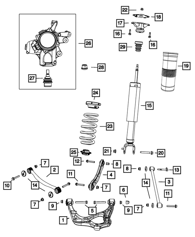 « 68077935AA – Rear Suspension : Couvercle De Boulon Bouchon pour Mopar Image »