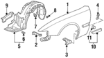 60261SW5A00ZZ - Body: Fender for Acura Image