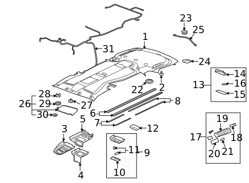 Interior Trim - Roof for 2005 Buick Terraza #0