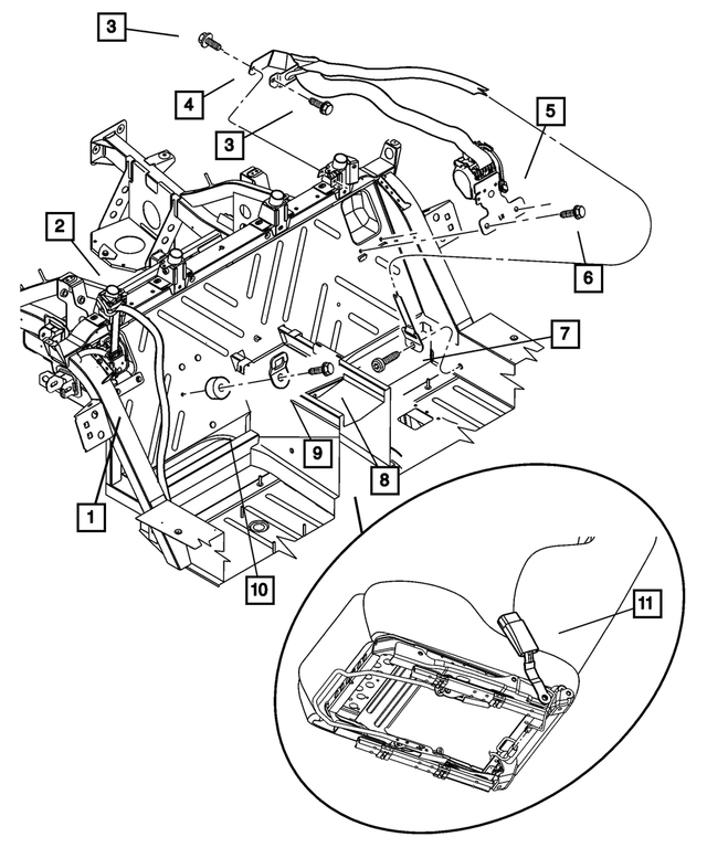 5029126AD - Interior Trim: Seat Belt Turning Loop, Right for Mopar Image
