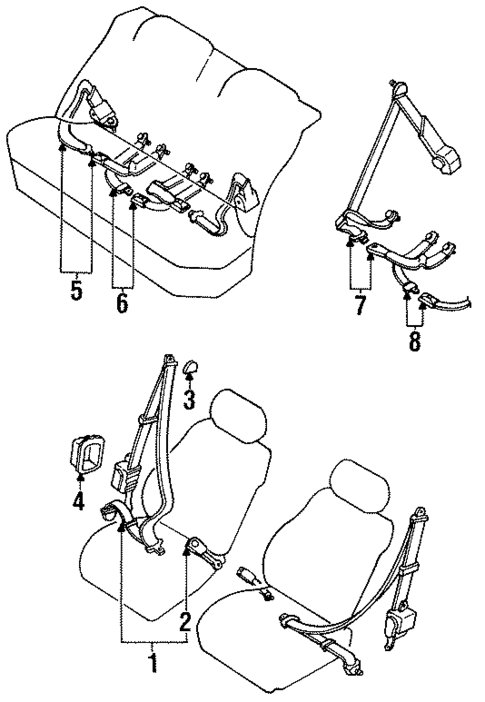 Front Seat Belts for 1989 Nissan Stanza #0