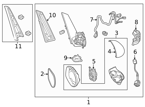 Outside Mirrors for 2014 Honda Odyssey #0