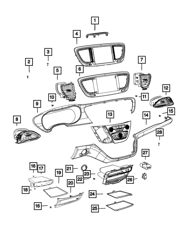 68437339AI - Interior Trim: Display Center Stack for Mopar Image image