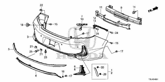 Rear Bumper (2) for 2016 Honda Accord #0