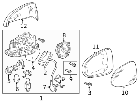 Outside Mirrors for 2012 Volkswagen Touareg #0