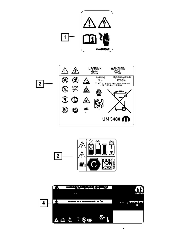 5193495AA - Labels: Battery Label for Mopar Image