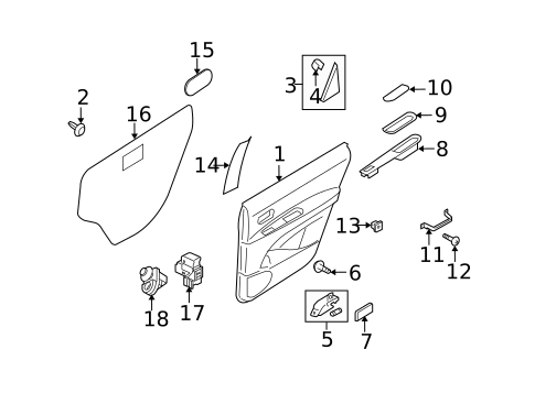 Interior Trim - Rear Door for 2012 Subaru Tribeca #0