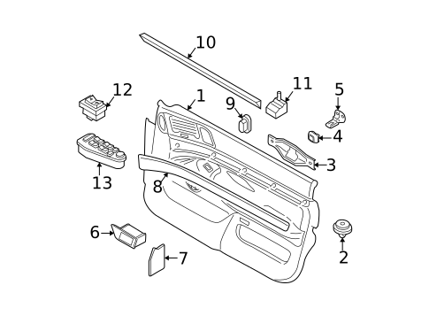 Interior Trim - Front Door for 1997 BMW 540i #0