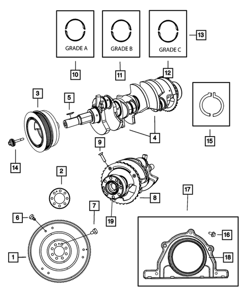 Crankshaft, Piston, Drive Plate, Flywheel, and Damper for 2009 Dodge Challenger #0