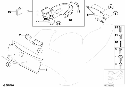 Motorcycle Trim Section, Windshield for 2004 BMW-Motorrad F 650 CS #1