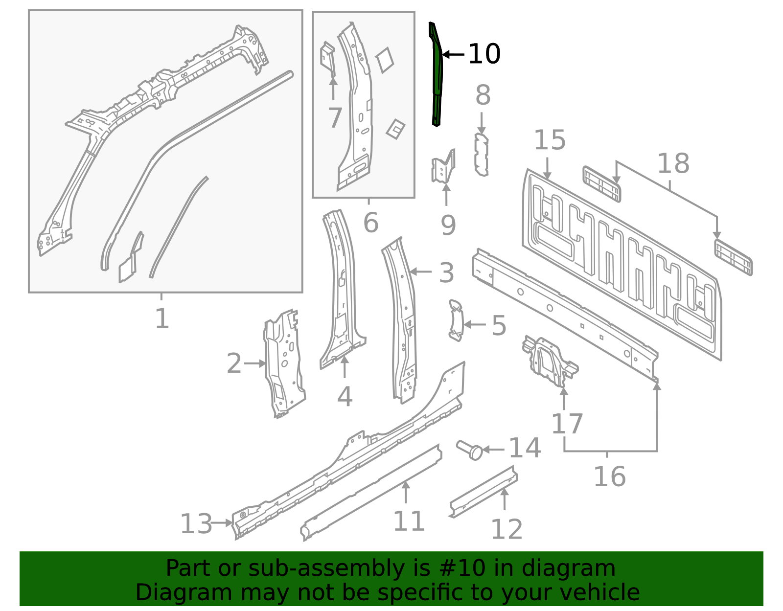 FL3Z-15278A96-A - Body B-Pillar Extension | Ford Parts Direct