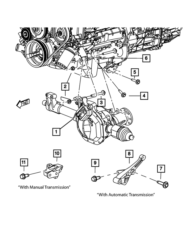 52013521AB - 4.7L Gas; Engine: Engine Mount Bracket, Left Side for Mopar Image