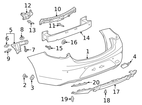 Bumper & Components - Rear for 2018 Buick Regal Sportback #0