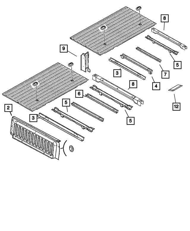 68141708AA - Body Sheet Metal Except Doors: Rear Box Crossmember for Mopar Image
