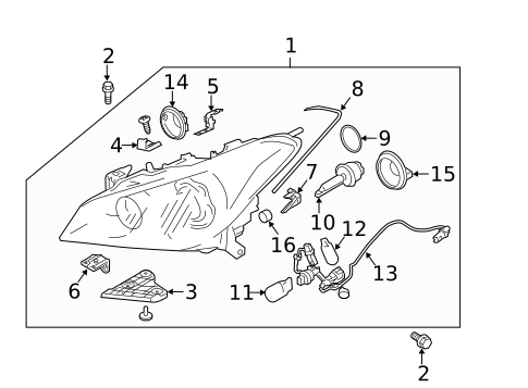Headlamp Components for 2014 INFINITI Q70 #1