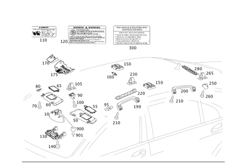 Sun Visor, Interior Mirror, Grab Handle for 2010 Mercedes-Benz S 550 #0