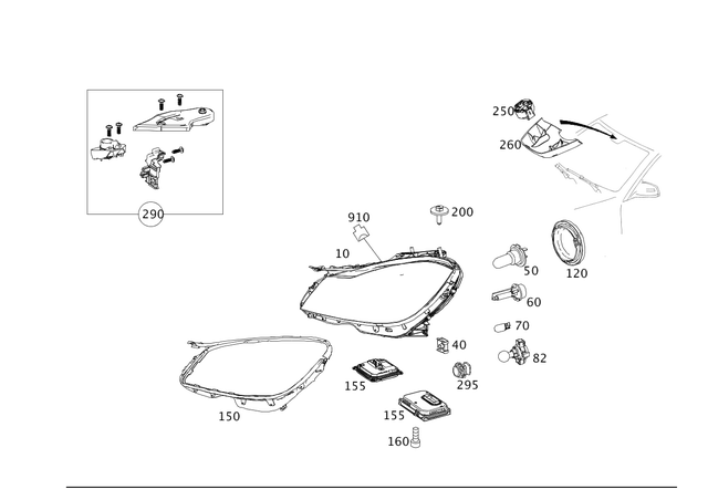 2048205059 - Electrical System: Lamp Unit for Mercedes-Benz: C250, C300, C350 Image image