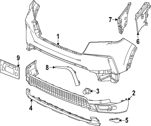 Bumper & Components - Front for 2024 Honda Pilot #0