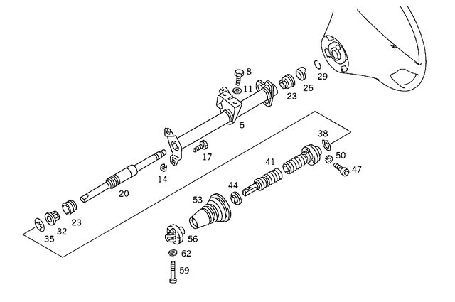 1264604316 - Steering: Steering Column Tube for Mercedes-Benz: 280S, 280SE, 280SEL, 300SE, 300SEL, 380SE, 380SEC, 380SEL, 560SEC, 560SEL Image image