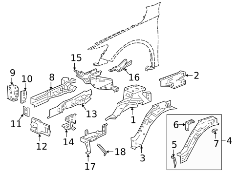 Structural Components & Rails for 2021 Honda Accord #0
