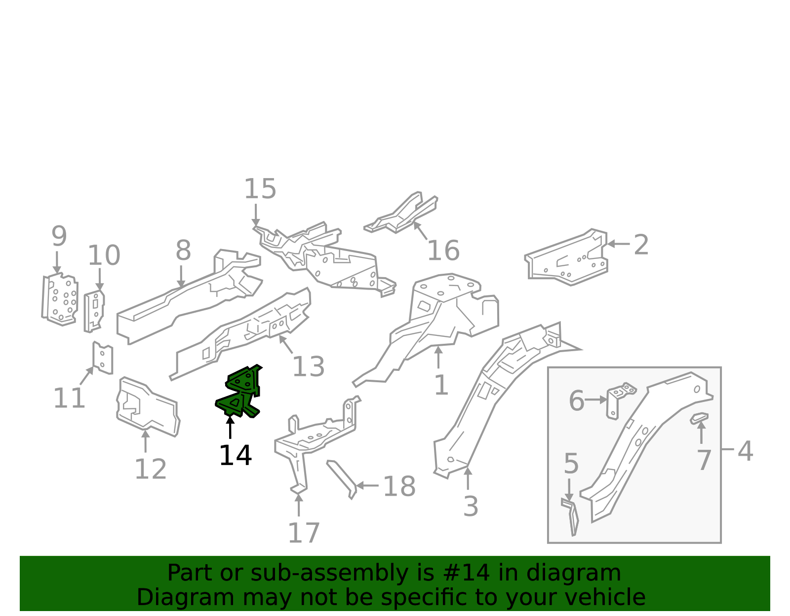 60942-TVA-305ZZ - Support Set L Front Side Framegusset - 2018-2020