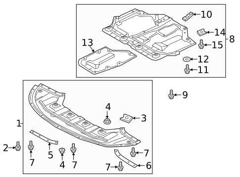 thumbnail image 2 of Genuine Kia Front Under Radiator Cover Splash Shield – 2016-2018 Optima, 29110D5000 2 of 6