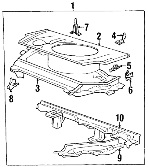 Rear Floor & Rails for 1993 BMW 525iT #1