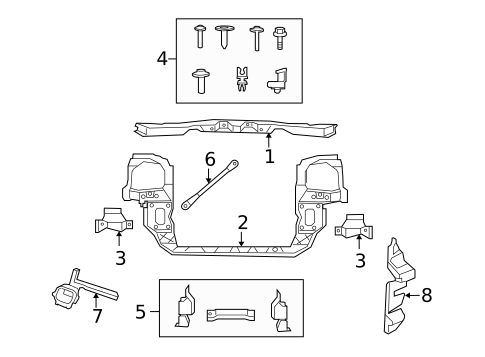 Radiator Support for 2011 Volkswagen Routan #0