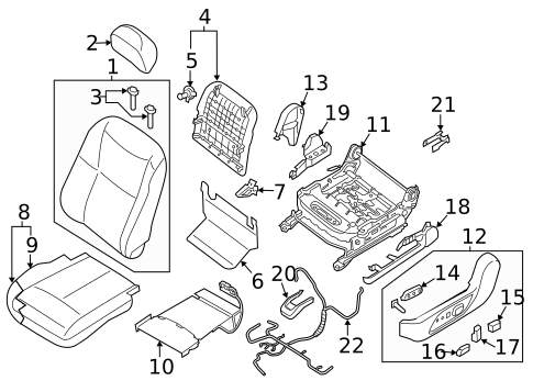 Driver Seat Components for 2014 Nissan Altima #0