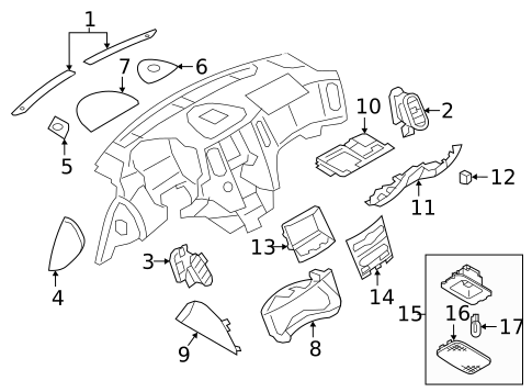 Instrument Panel Components for 2016 INFINITI QX50 #0
