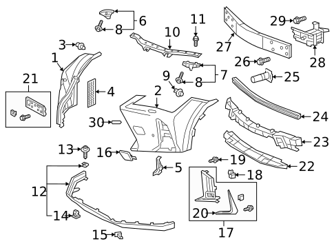 Bumper for 2019 Lexus UX250h #0