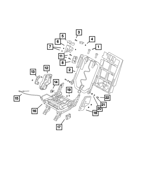 Rear Seats - Second Row - Adjusters, Recliners, Shields and Risers for 2016 Ram ProMaster City #1