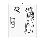 29569074021D34 - Body: Upper Center Pillar Trim for Mercedes-Benz Image