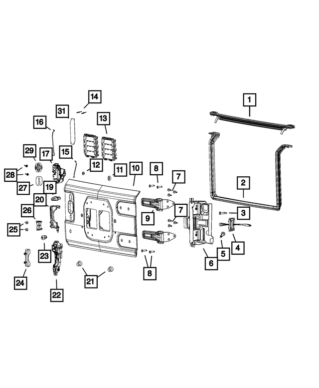 68281561AJ - Body Sheet Metal Except Doors: Tailgate for Mopar Image image