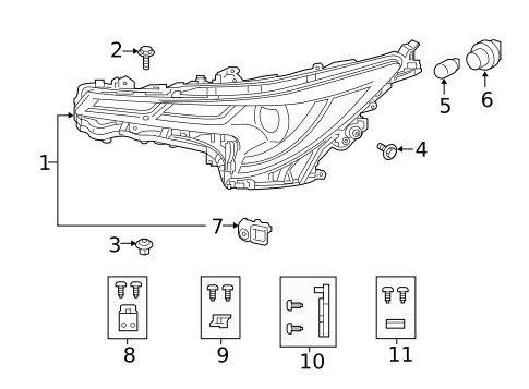 Headlamp Components for 2022 Toyota Corolla #1