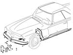 1138800455 - Front and Rear End Sheet Metal: Bumper Guard for Mercedes-Benz: 250SL, 280SL Image