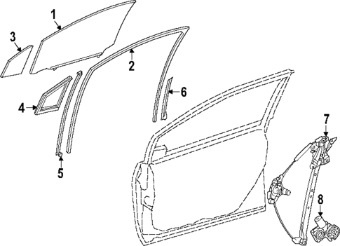 Glass - Front Door for 2025 Toyota Prius #0