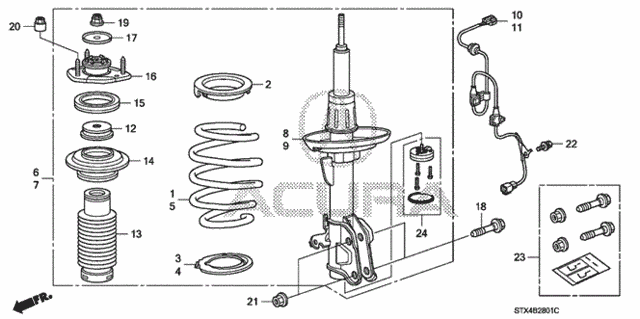 Front Shock Absorber (2) for 2012 Acura MDX #0