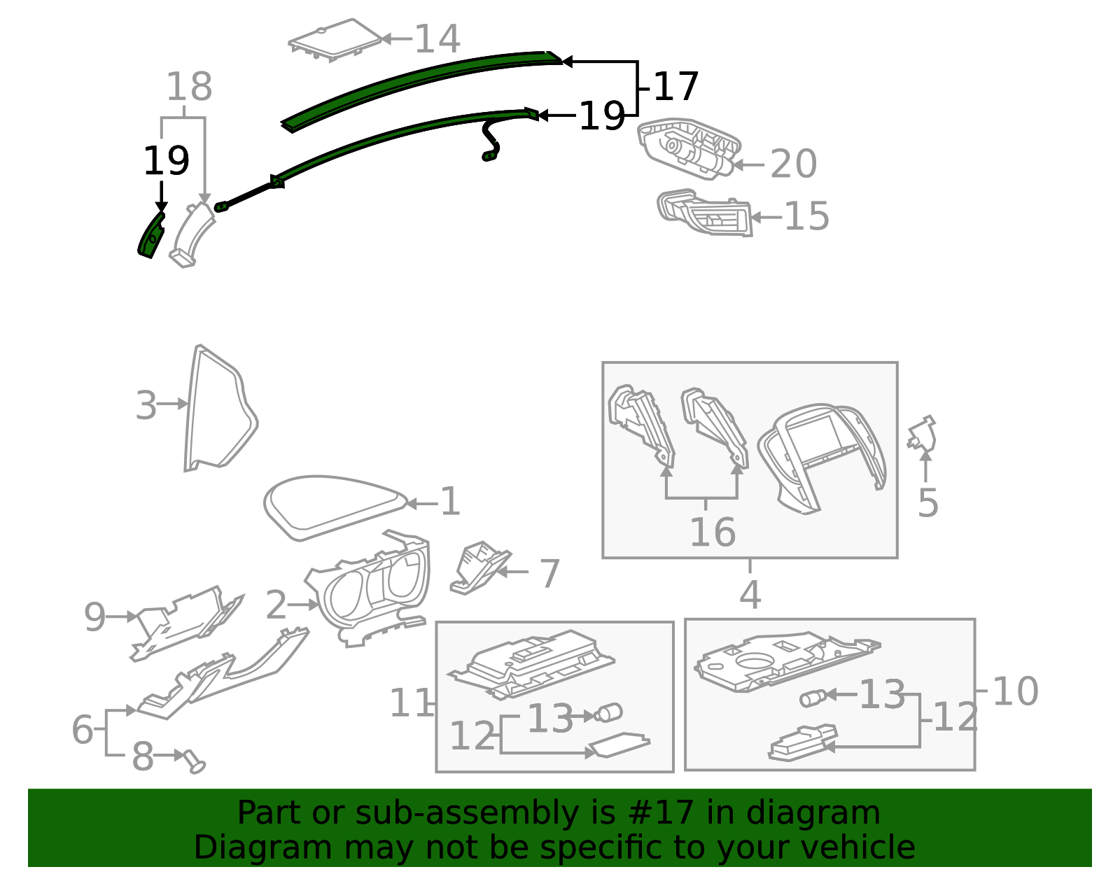 GM Instrument Panel Molding - Dashboard Trim Finish - Part #9074272 ...